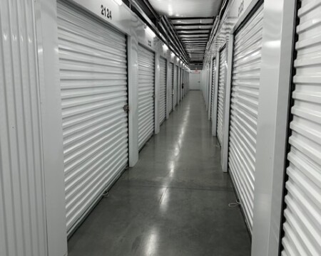 Hallway of temperature-controlled storage units